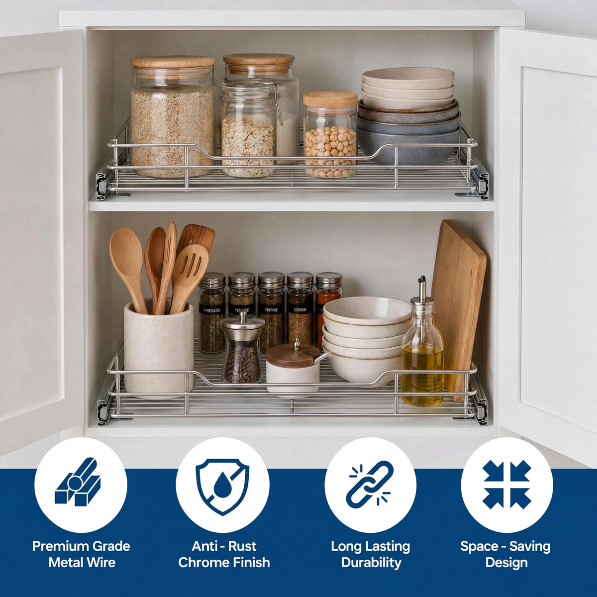 Slide-Out Cabinet Drawer Shelf