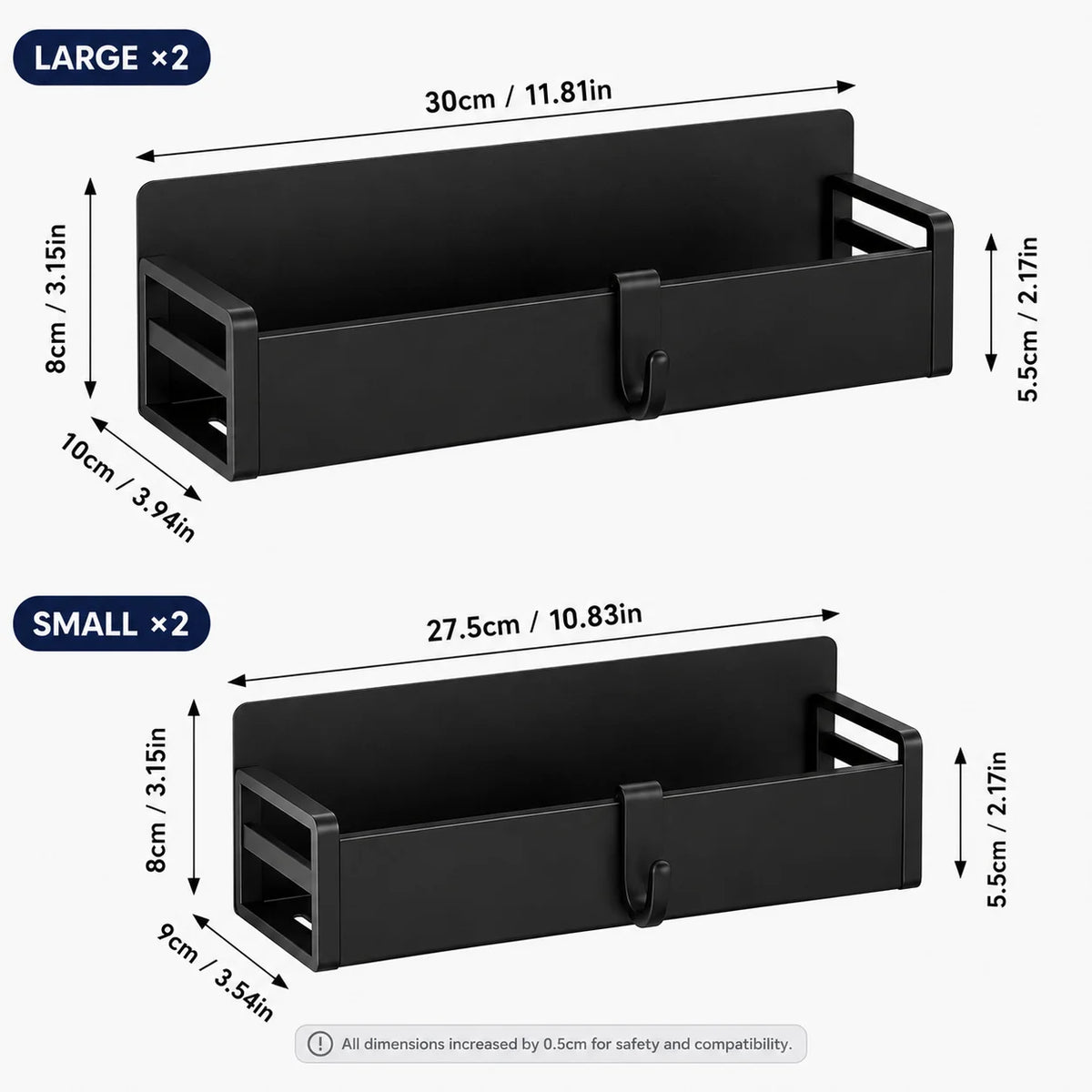 4pc Magnetic Fridge Spice Shelves