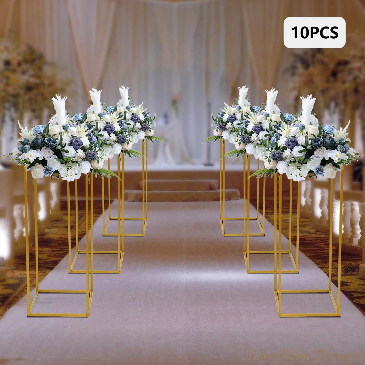 10pc Gold Wedding Column Stands