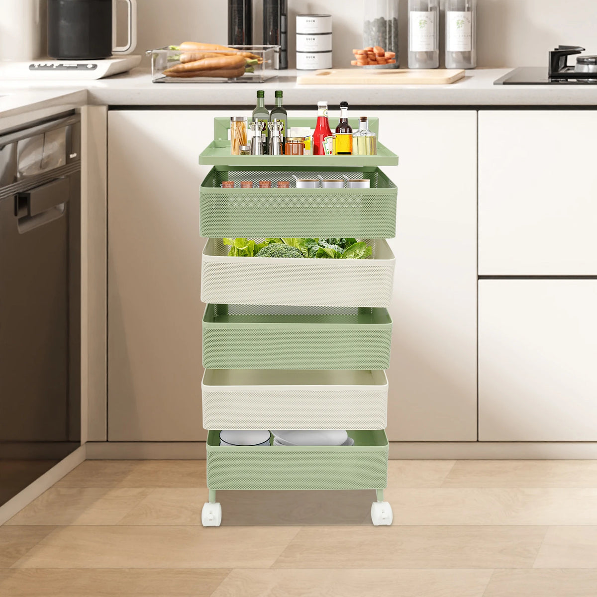 Rotating Pantry Basket Trolley