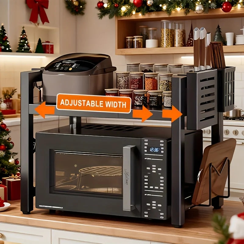 Adjustable 2-Tier Microwave Rack