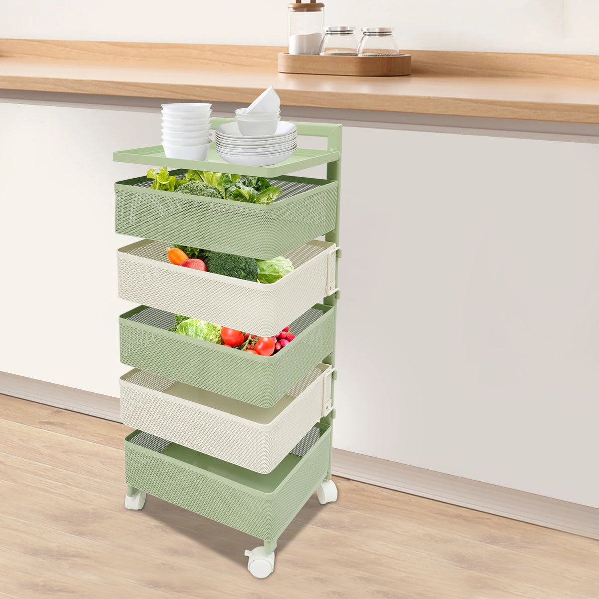 Rotating Pantry Basket Trolley