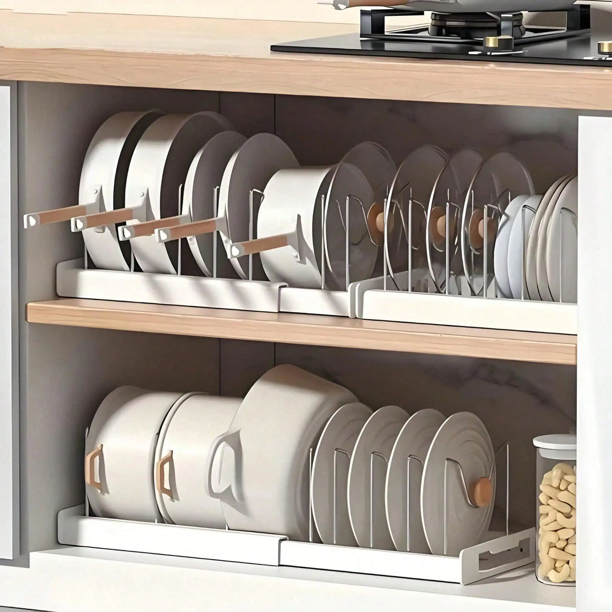 Pull-Out Pot Lid Organizer Rack