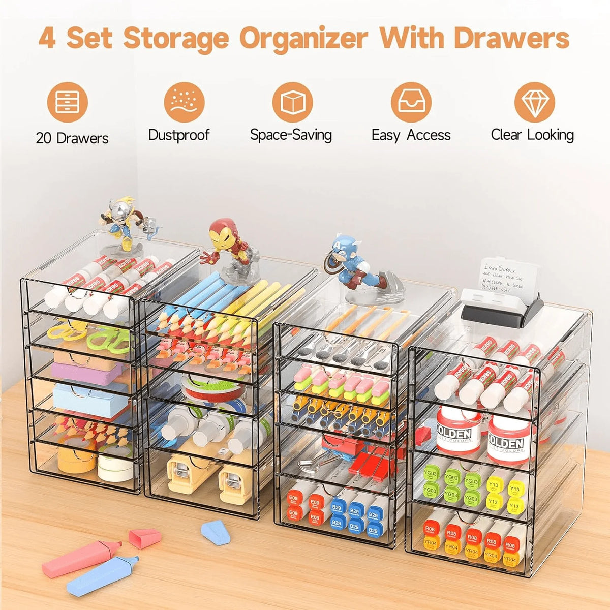 16-Drawer Acrylic Organizer Set