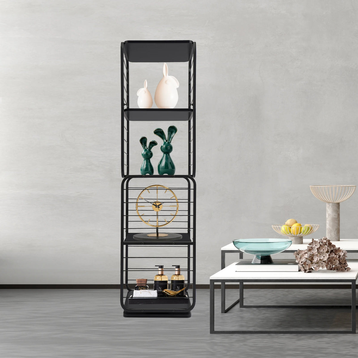 4-Tier Rotating Bookshelf