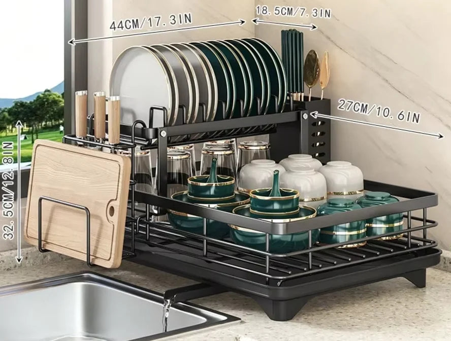 2-Tier Cutlery Drying Rack