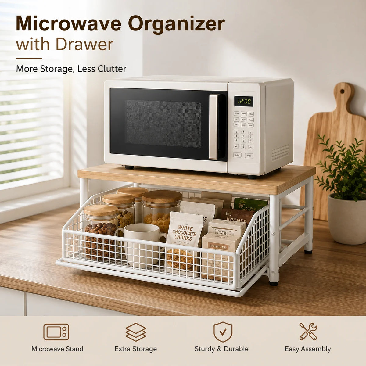 Microwave Stand with Drawer