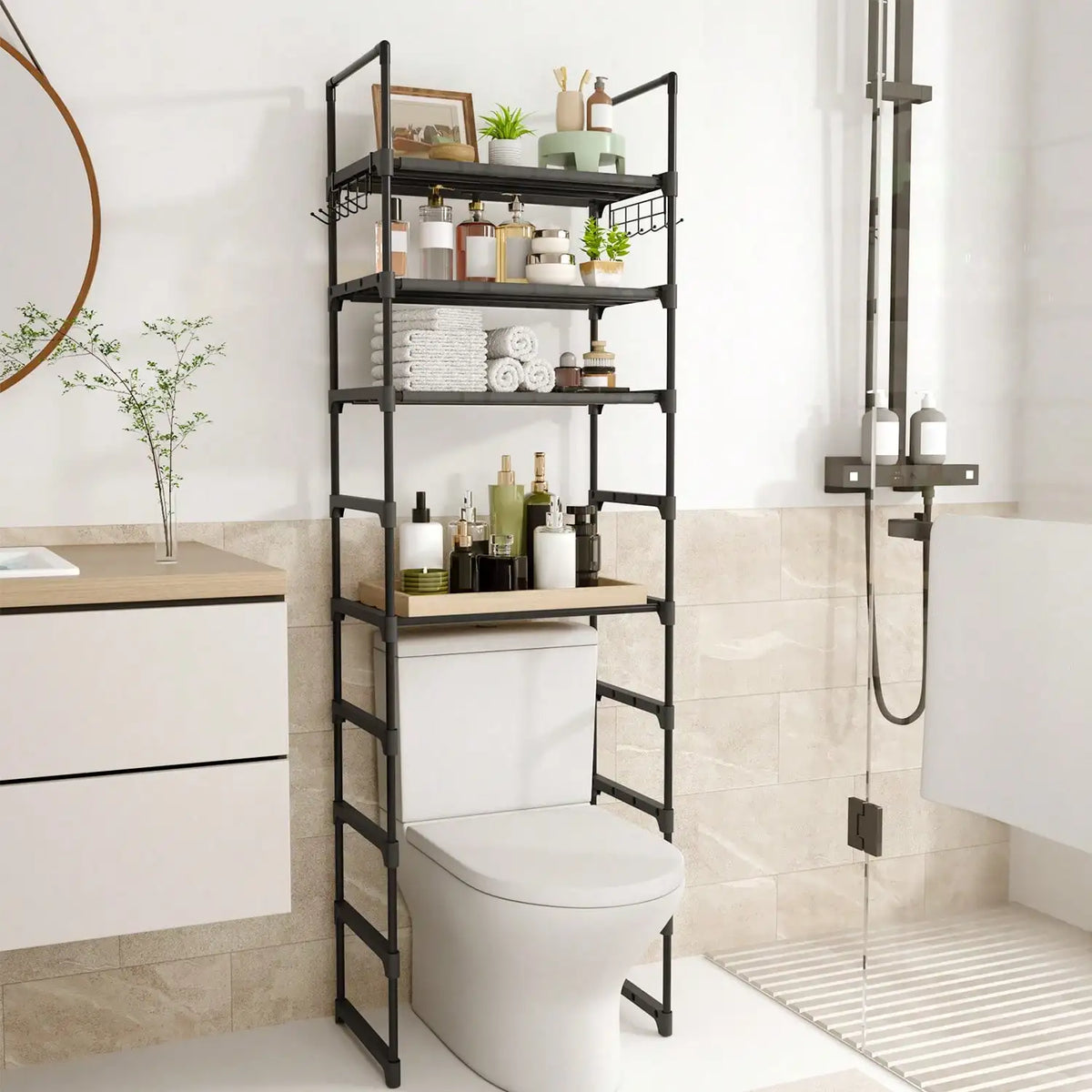 10-Tier Over-Toilet Storage Rack