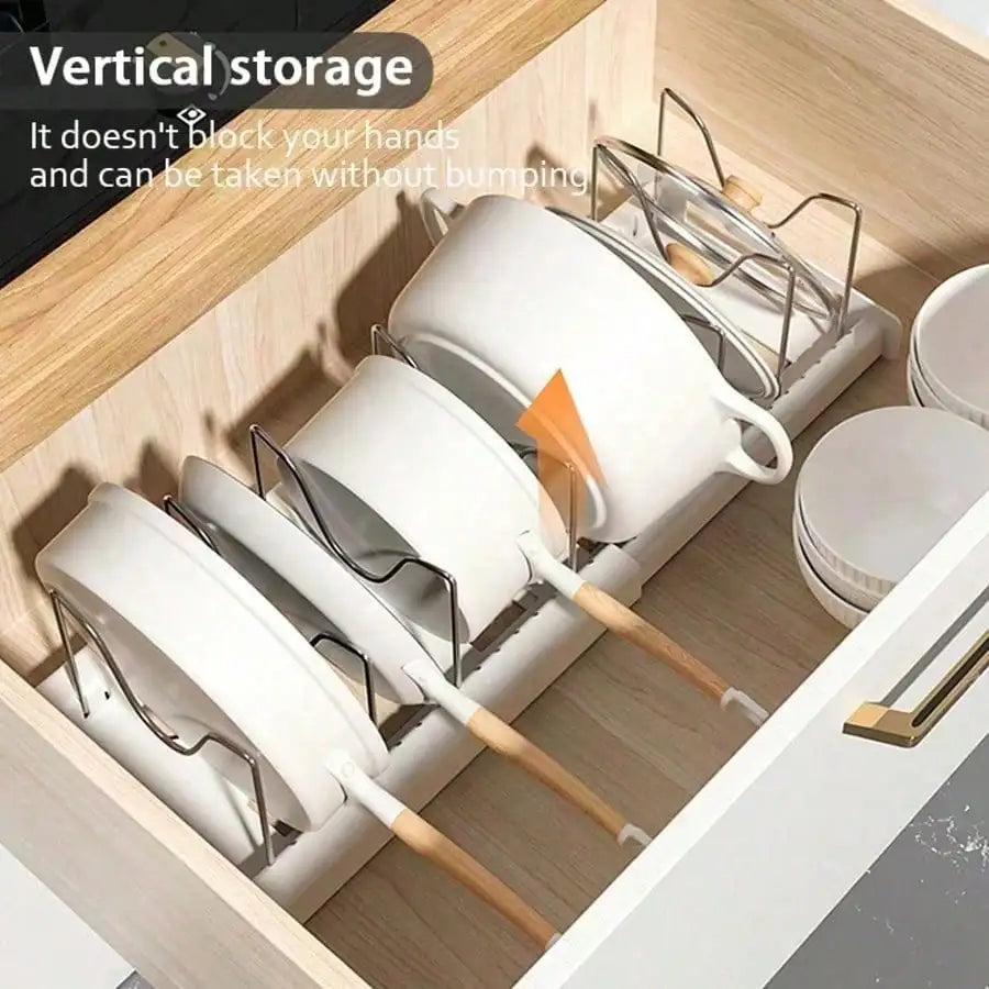 Pull-Out Pot Lid Organizer Rack