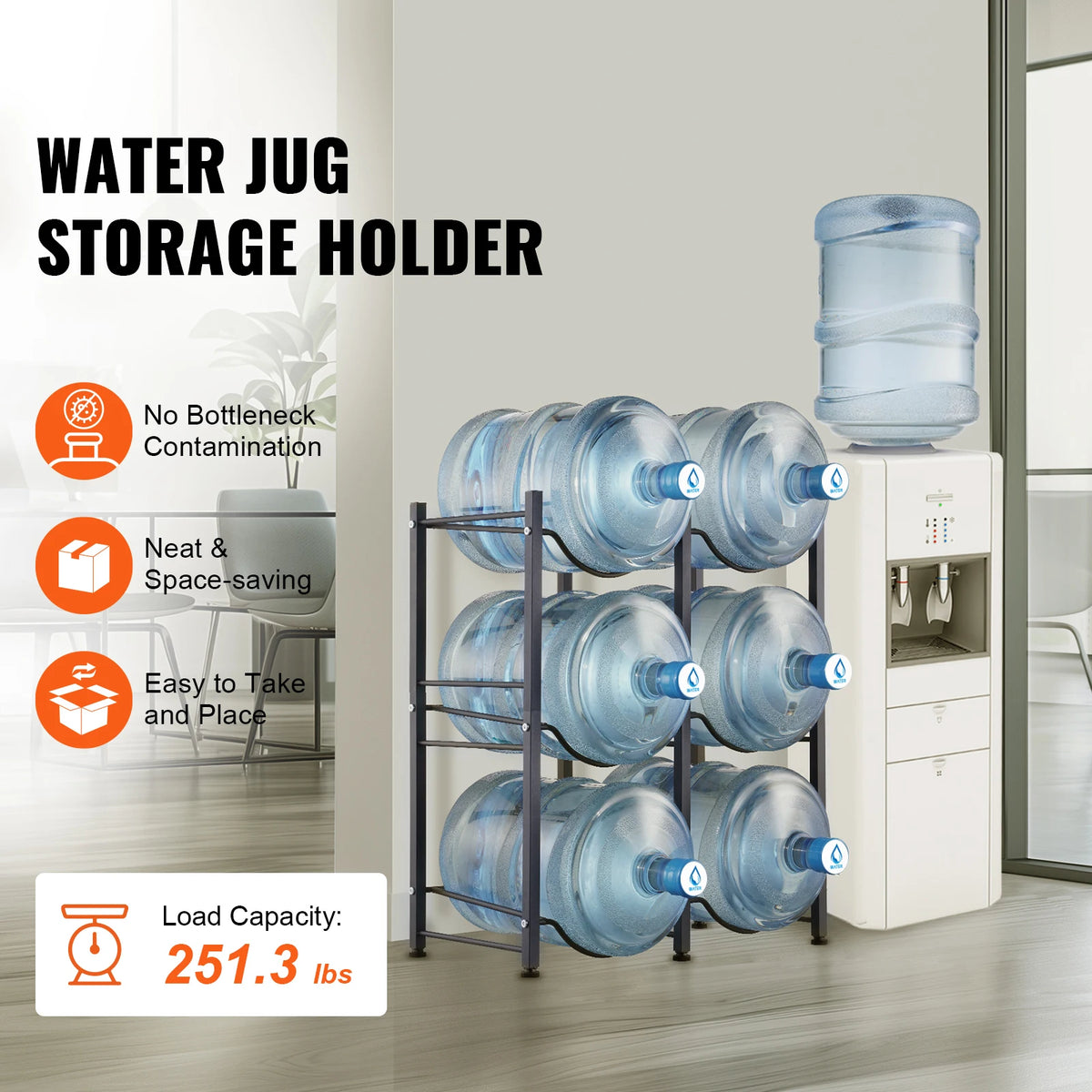 Tiered Water Bottle Jug Rack