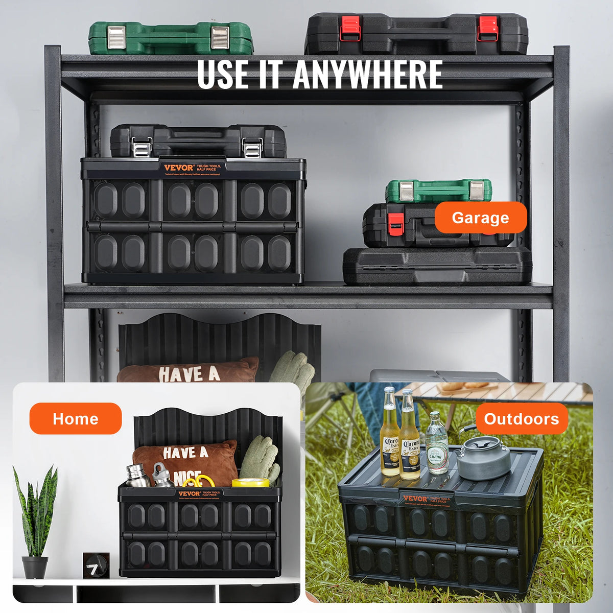 Collapsible Storage Bins, Set of 3