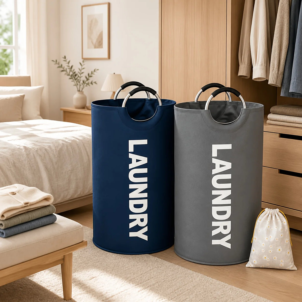 2pc Foldable Laundry Hampers