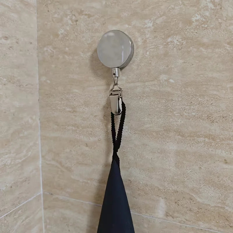 Auto-Retract Adhesive Towel Rack