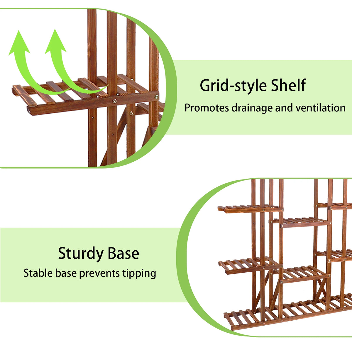 Multi-Tier Wooden Plant Stand