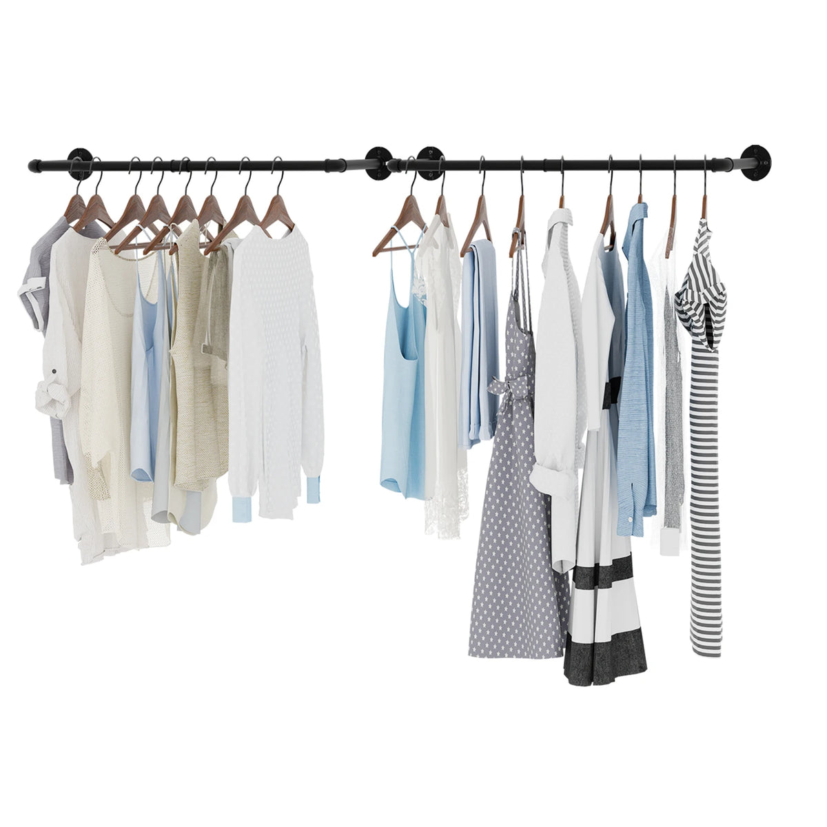 2pc Industrial Pipe Clothes Rail