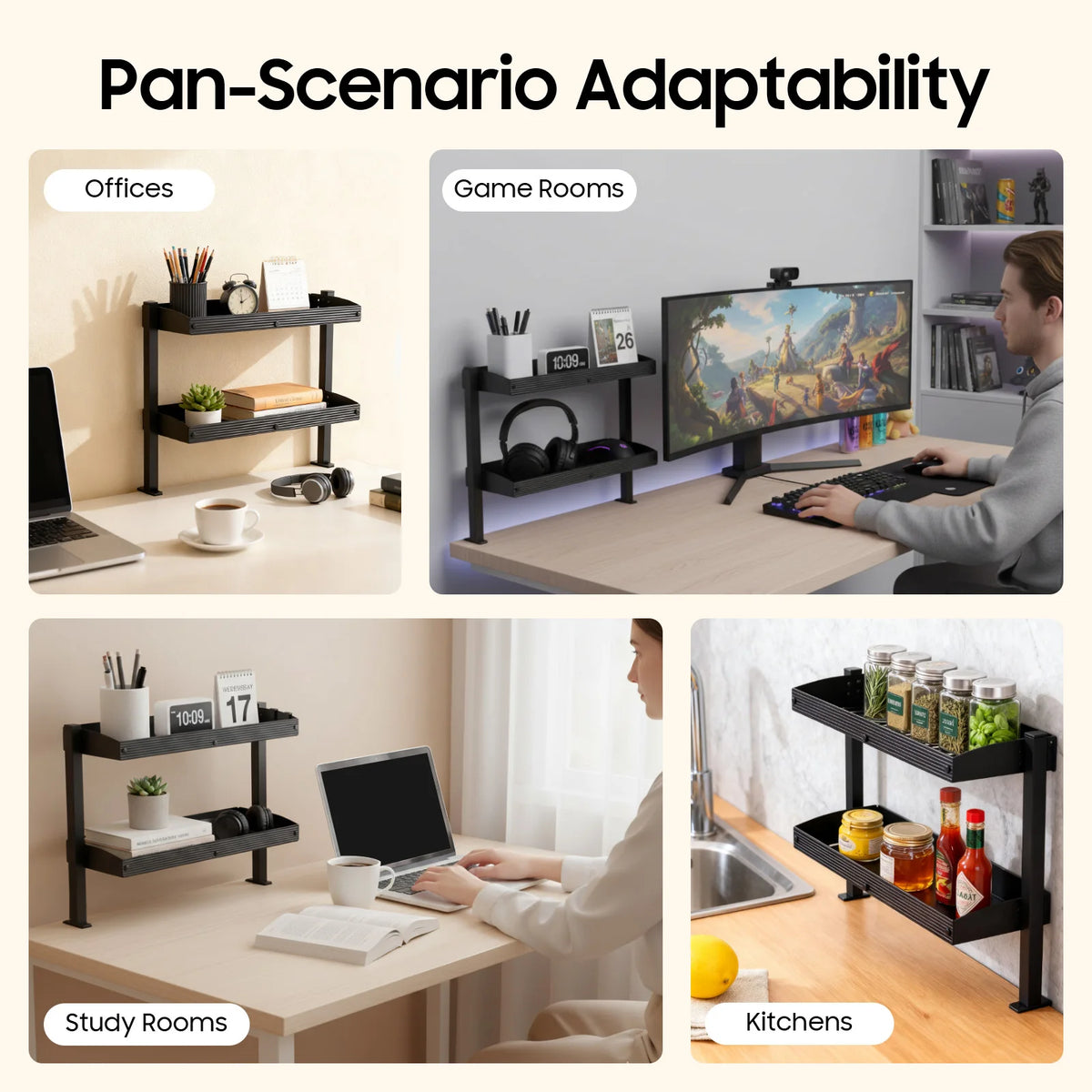 Clamp-On Standing Desk Shelf