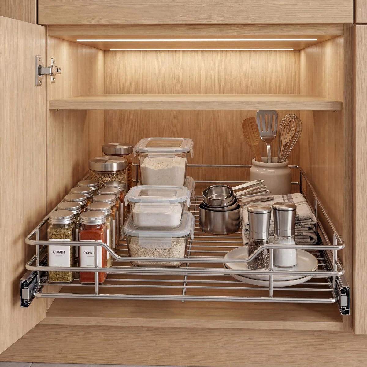 Slide-Out Cabinet Drawer Shelf