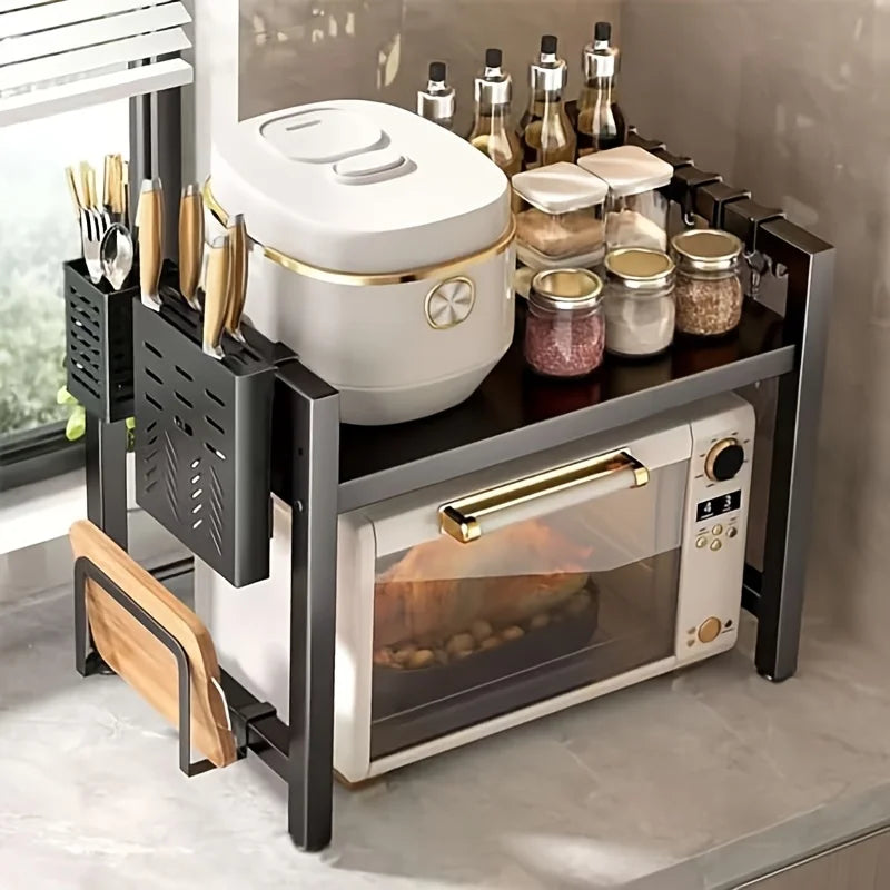 Adjustable 2-Tier Microwave Rack
