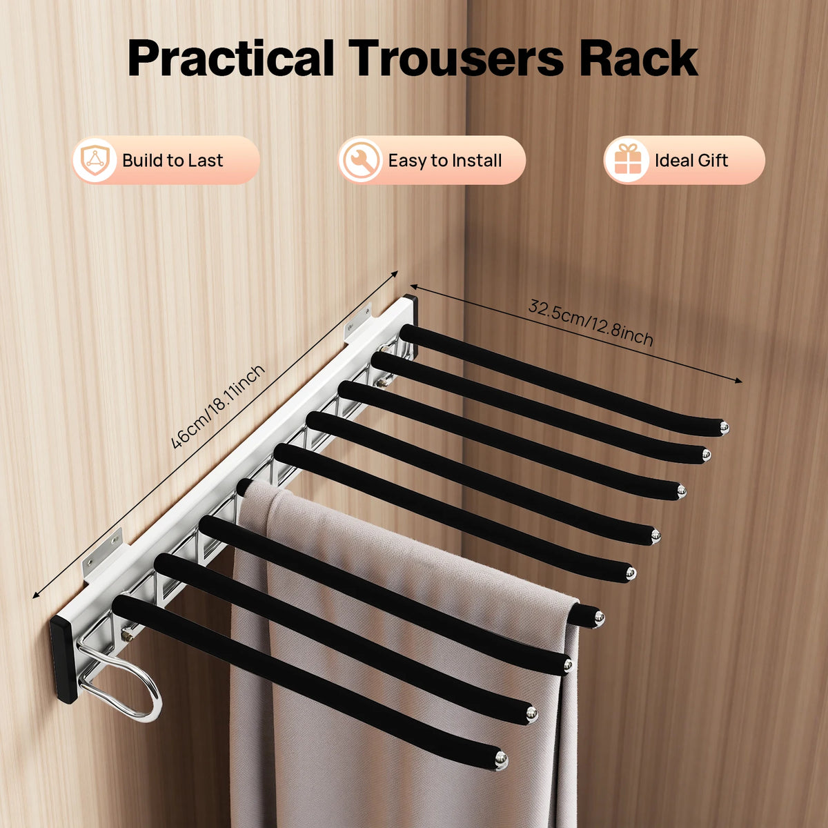 9-Rod Pull-Out Trouser Rack
