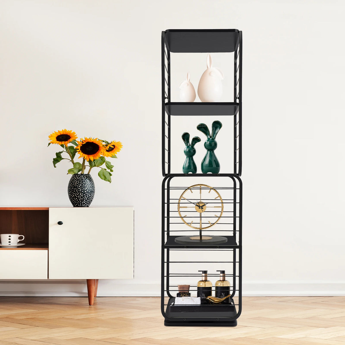 4-Tier Rotating Bookshelf