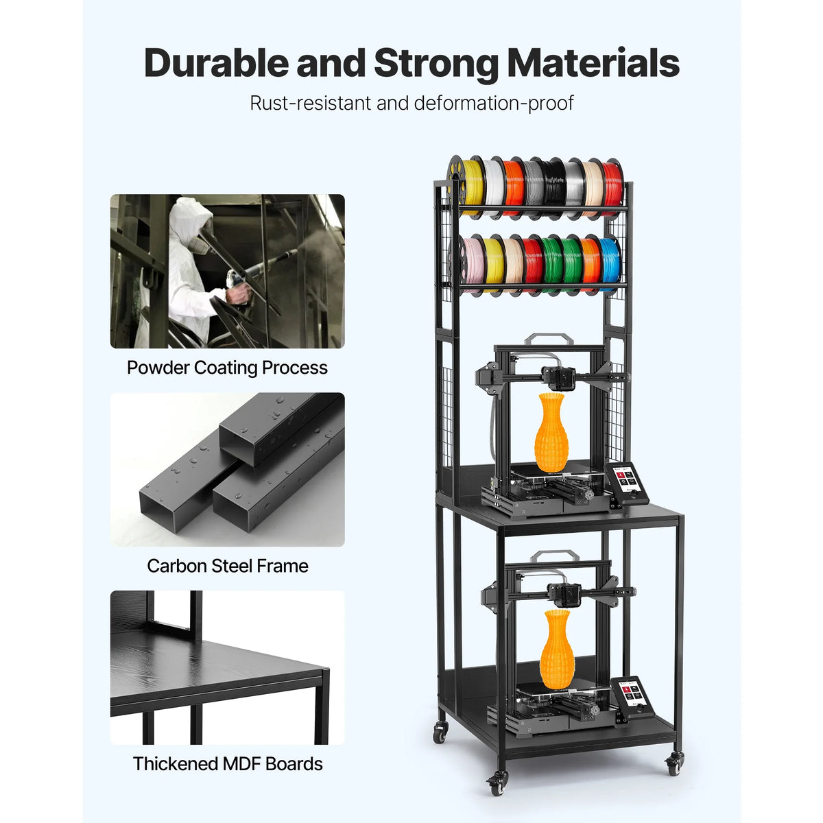 4-Tier 3D Filament Storage Cart