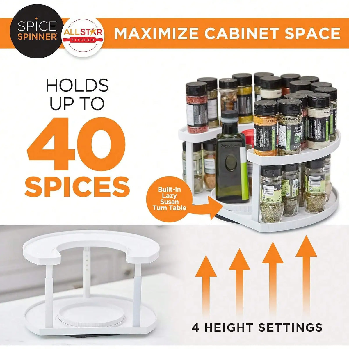 2-Tier Rotating Spice Rack
