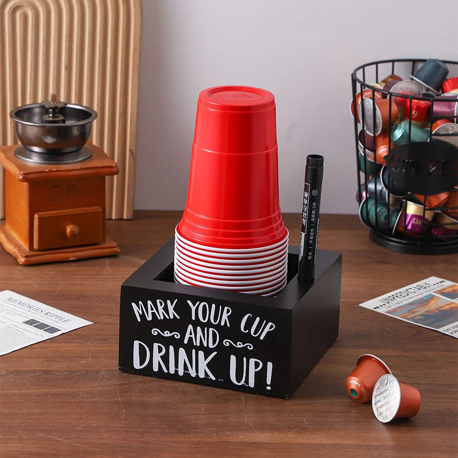 Wooden Party Cup Dispenser