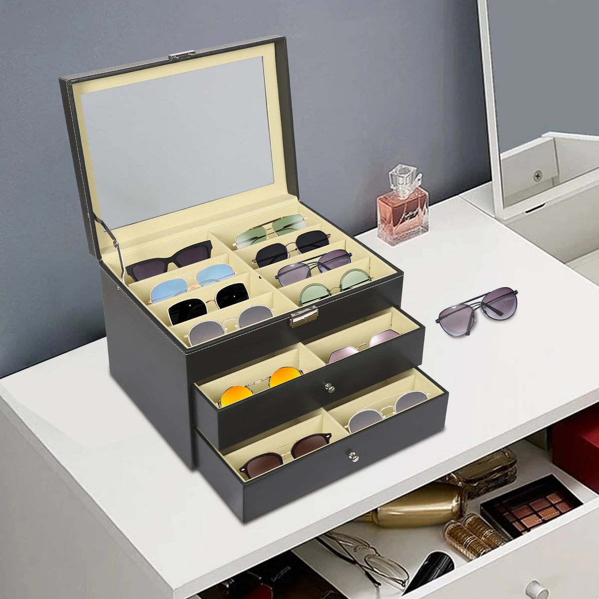 24-Slot Sunglasses Display Case