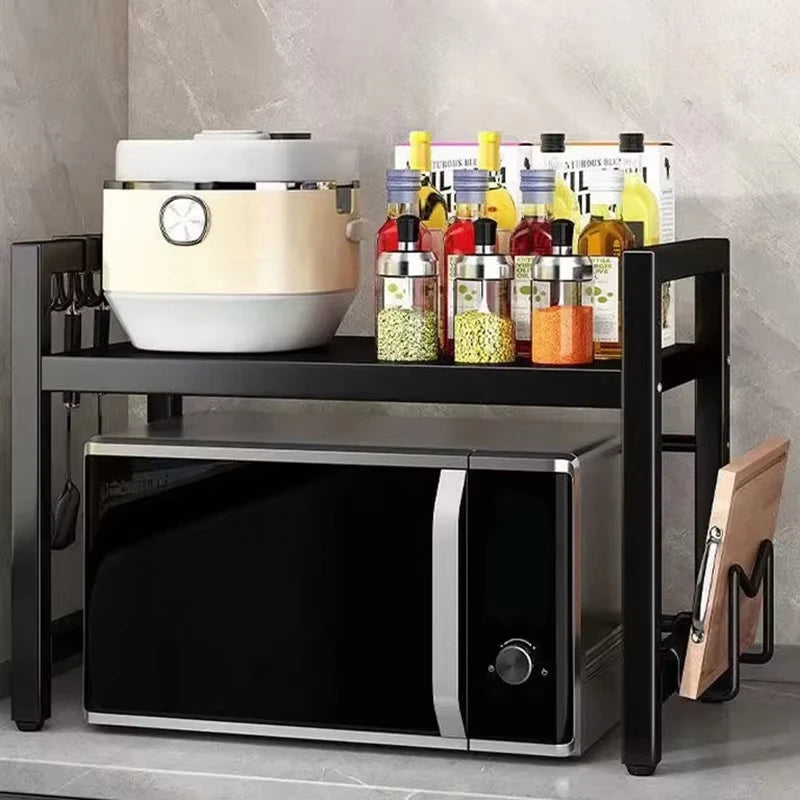 Adjustable 2-Tier Microwave Rack