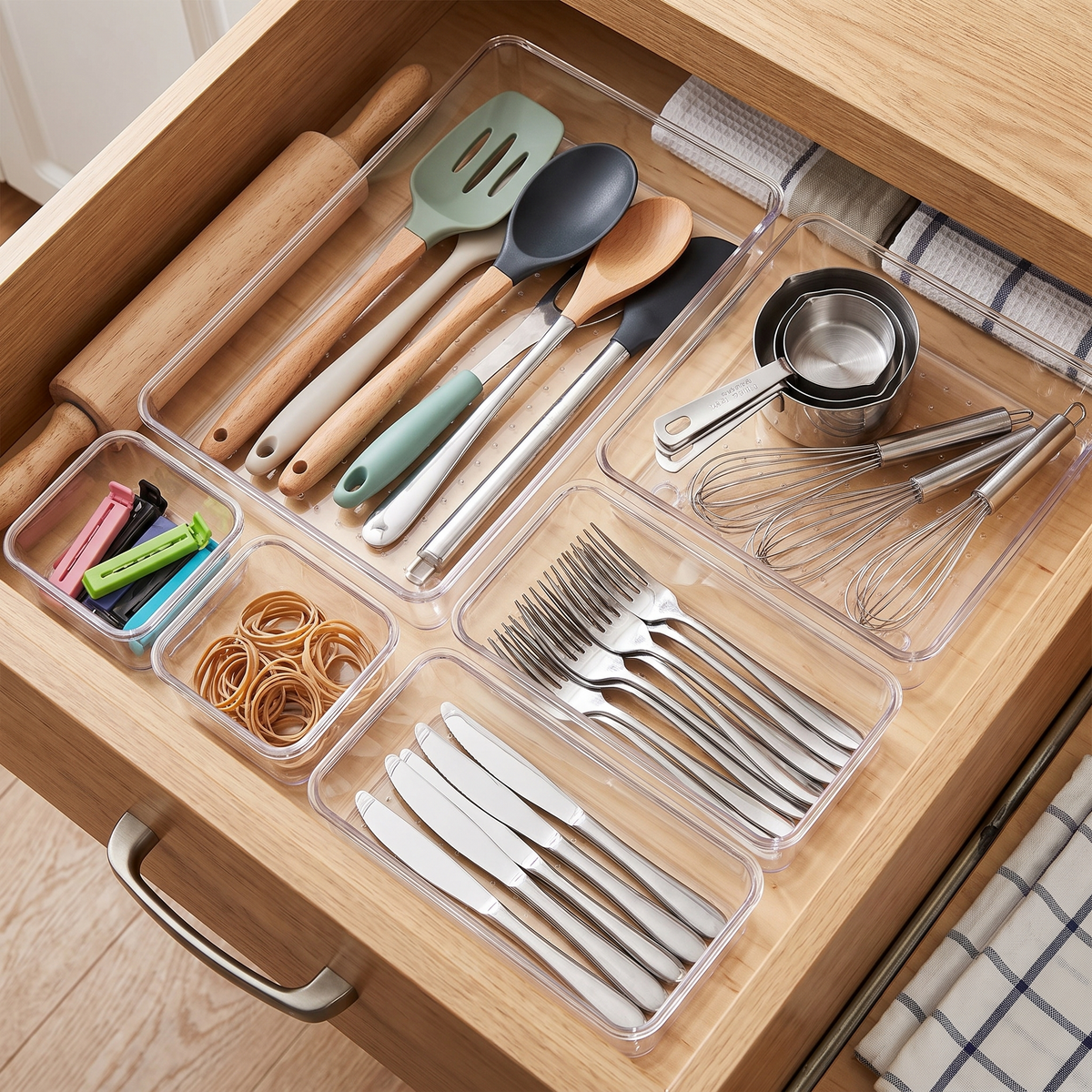 7pc desk drawer organizer set in use