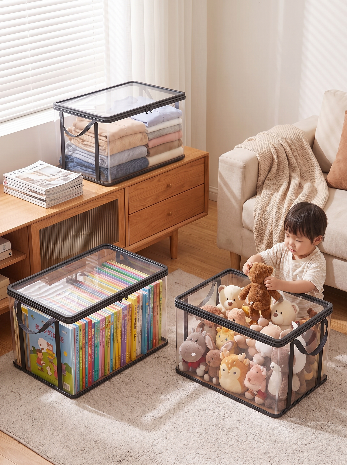 Clear Window PVC Storage Bag, a shelf you can actually read