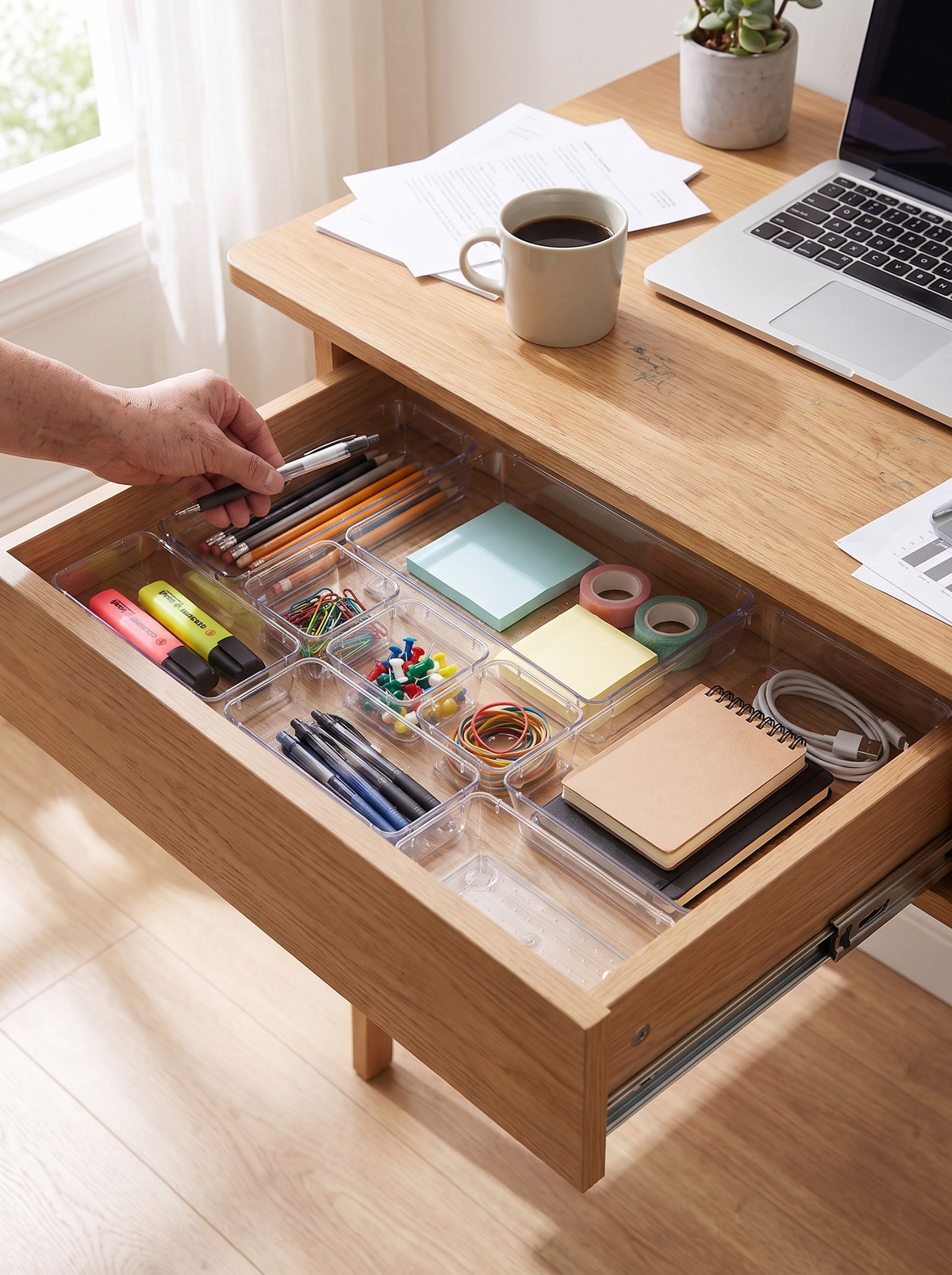 7pc Clear Drawer Organizer Set, the whole range at once