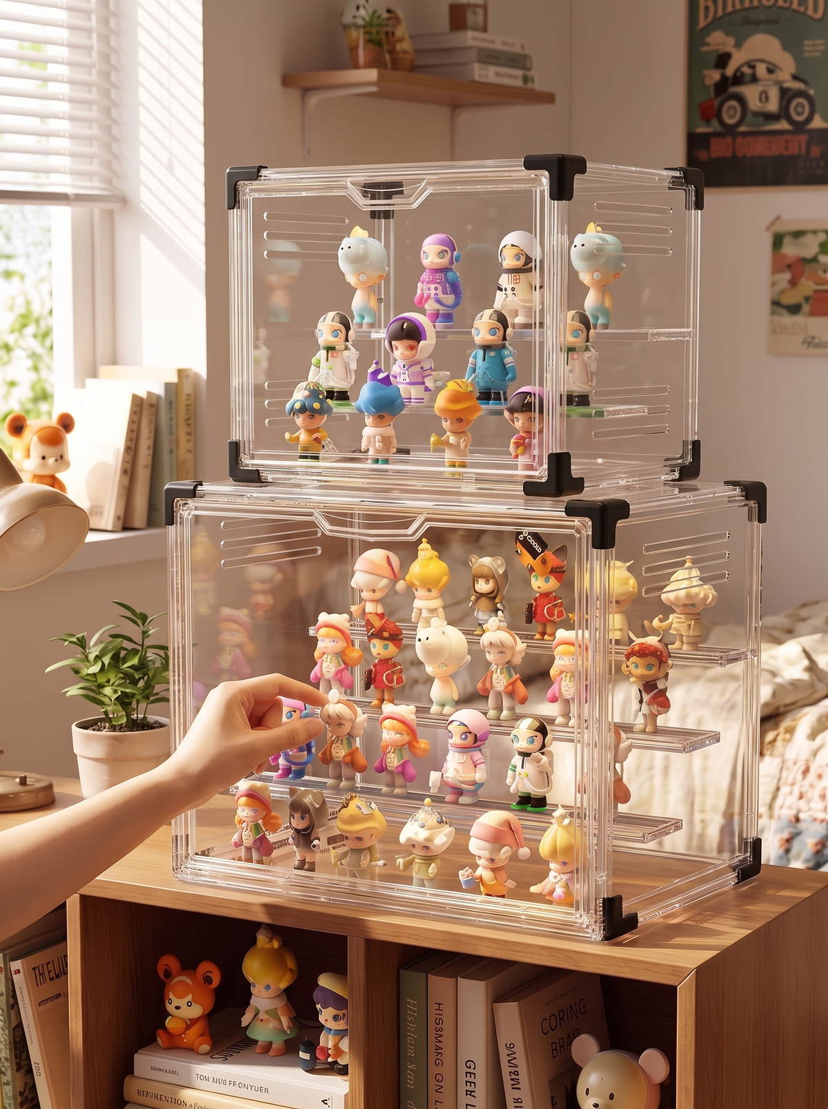 Acrylic Blind Box Display Organizer, displayed not dusty
