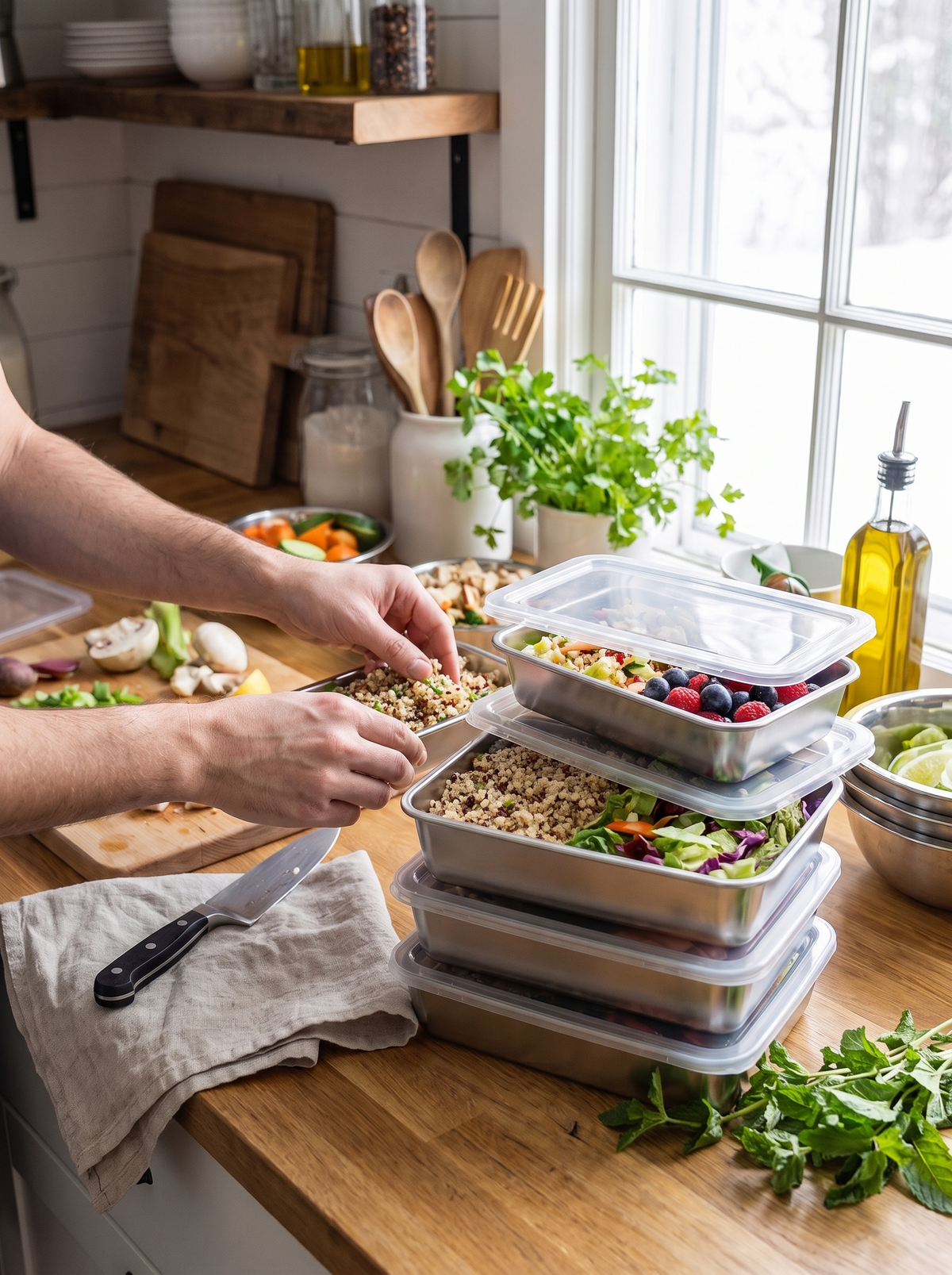 Stainless Steel Food Container Set, no stains no warping no smell