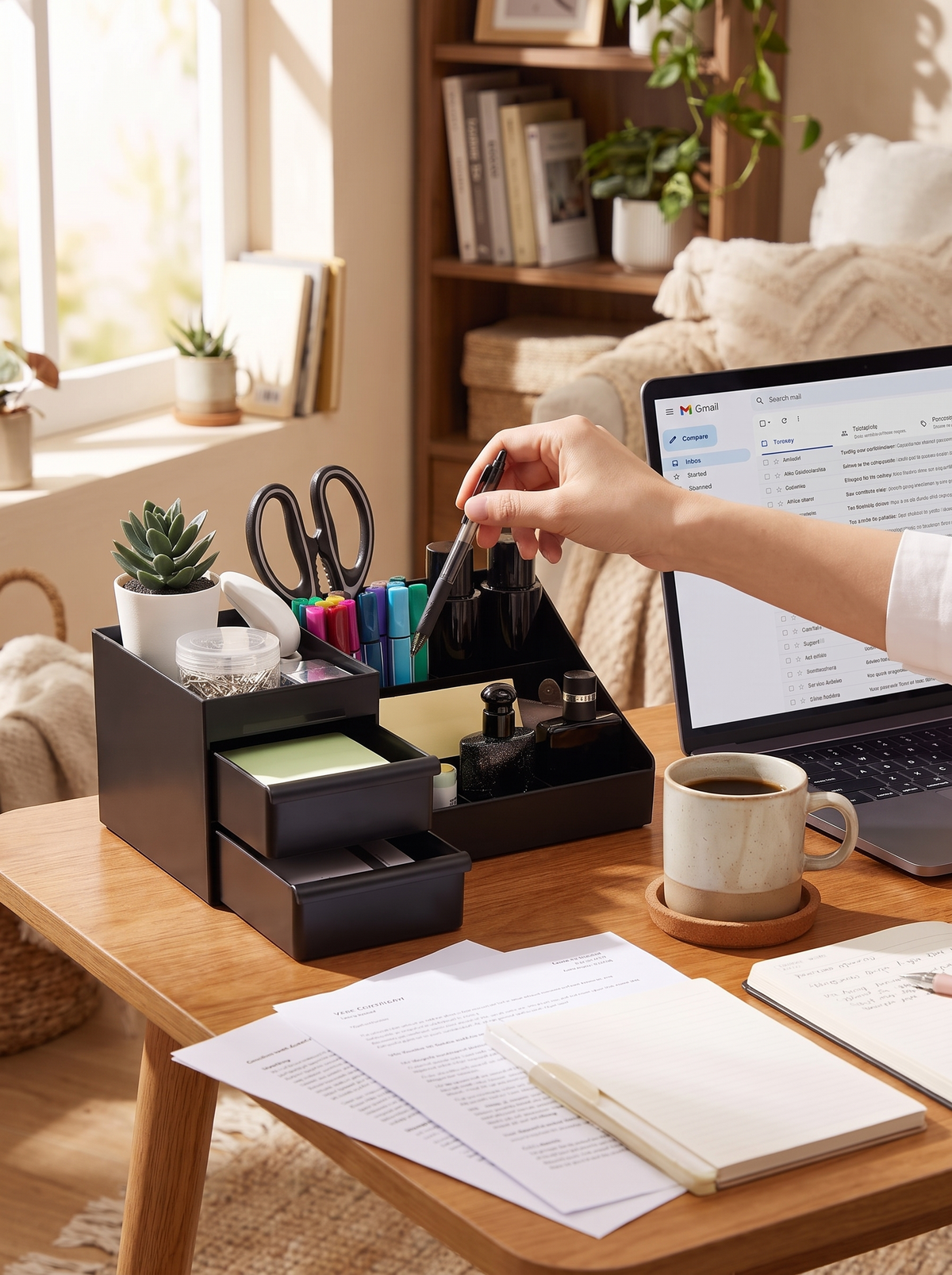 Cologne Stand with Drawers, clutter with good branding solved