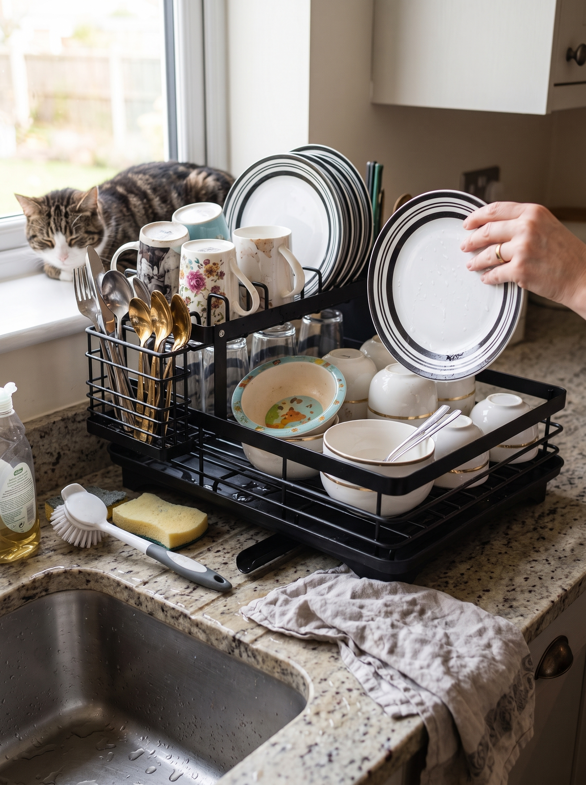 2 Tier Rotating Dish Drying Rack, the puddle problem fixed