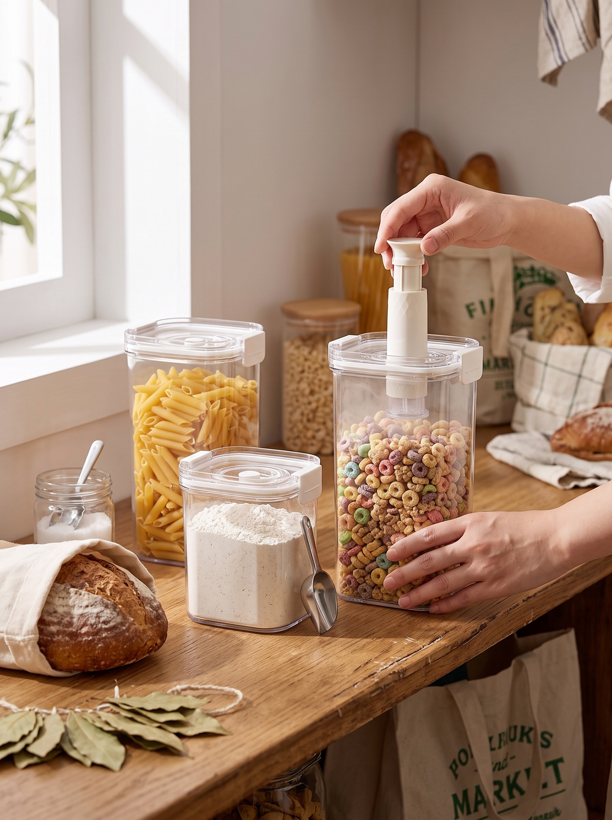 Vacuum Seal Storage Canister, dry cereal dry flour no stale note