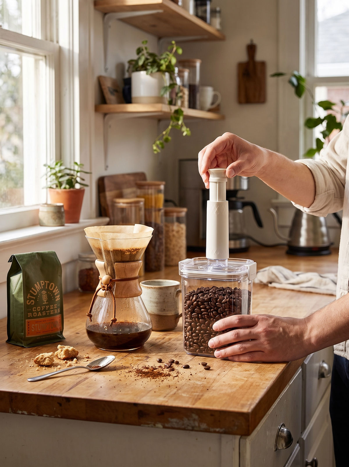 Vacuum Seal Storage Canister, coffee goes stale from air not time