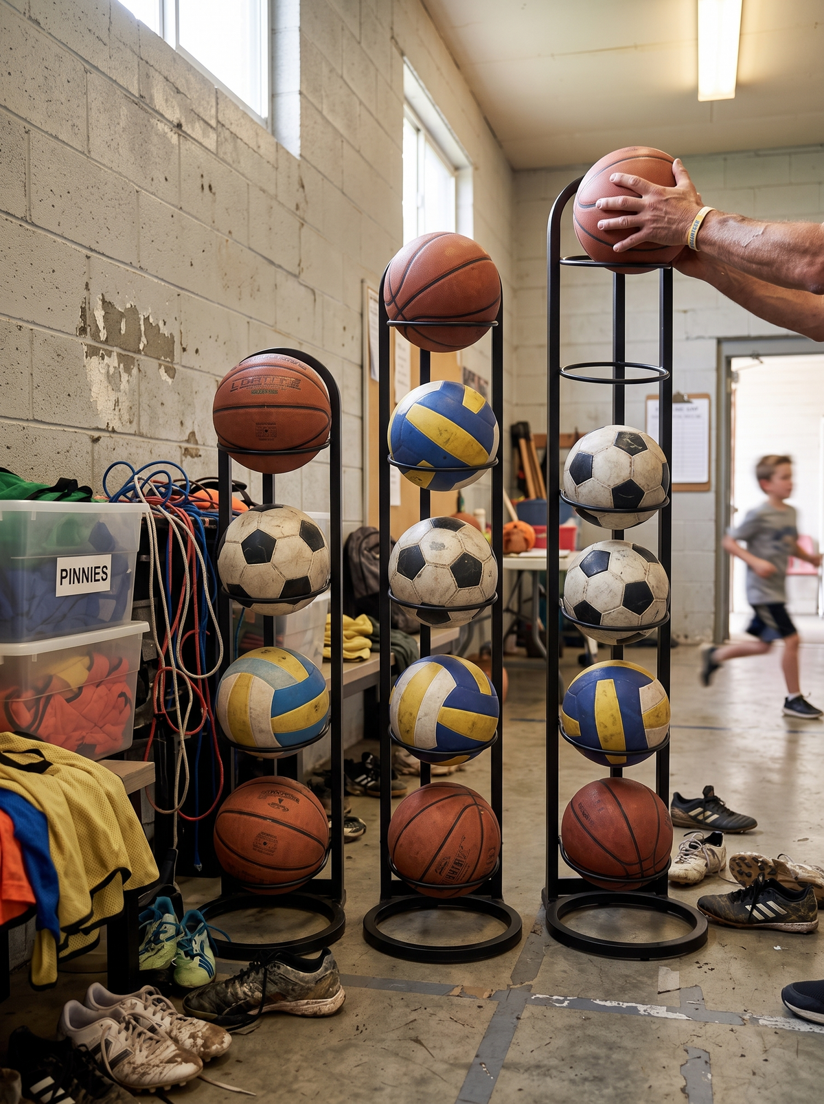 Metal Sports Ball Storage Rack, more than balls