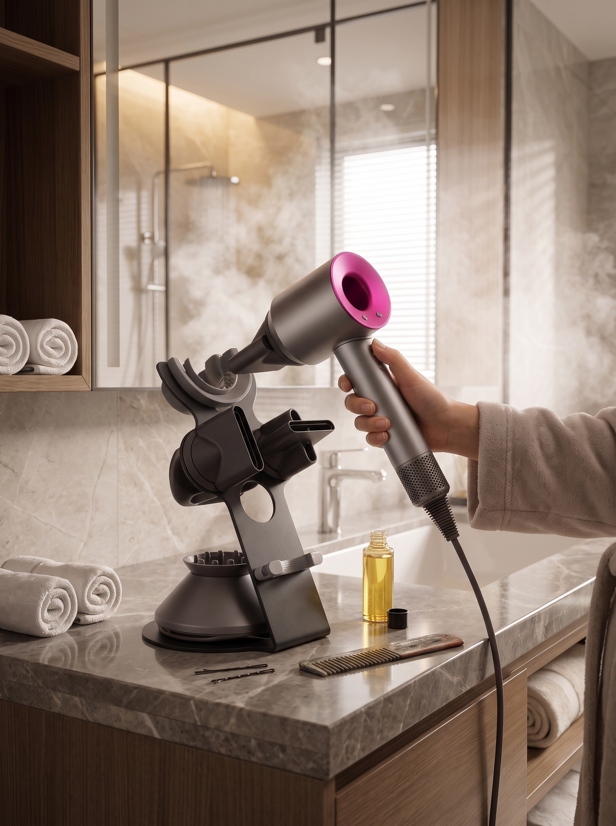 Hair Dryer Stand for Dyson, six objects one stand
