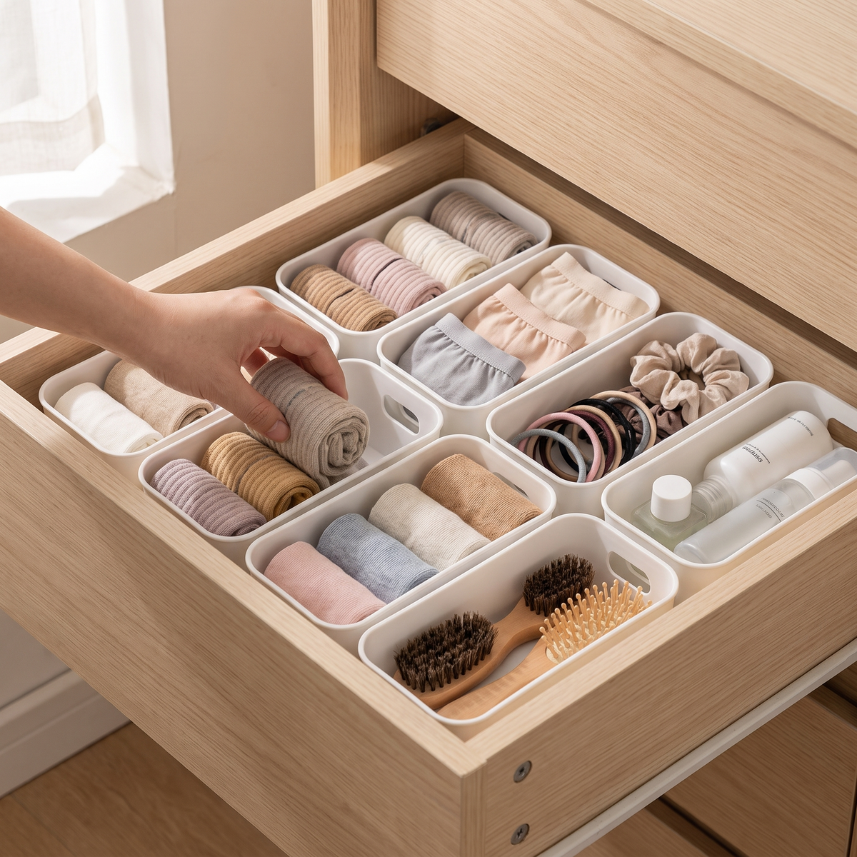 10pc Drawer Organizer Set in use image