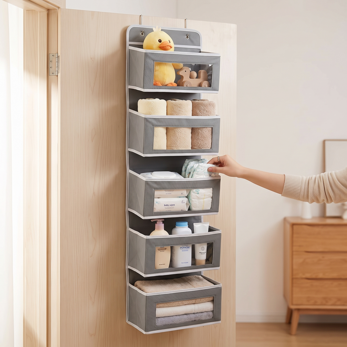 5-Pocket Over-Door Organizer in use image