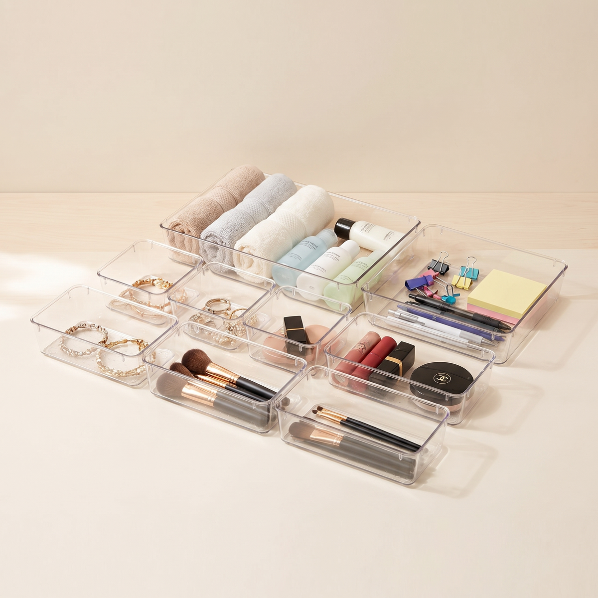 7pc Clear Drawer Organizer Set hero image