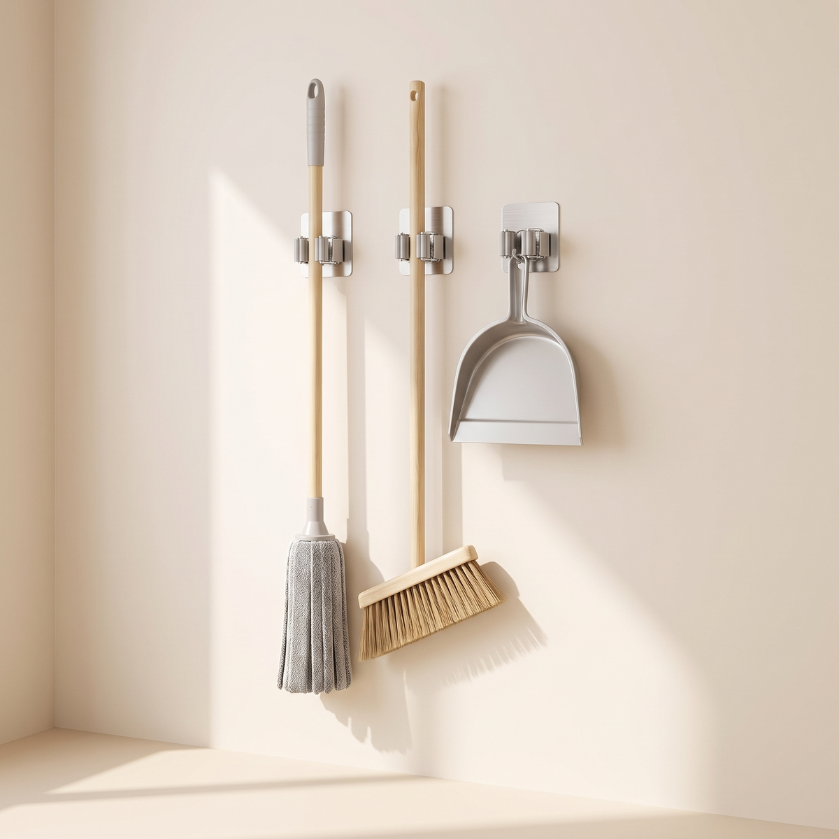 Adhesive Mop and Broom Wall Hooks hero image