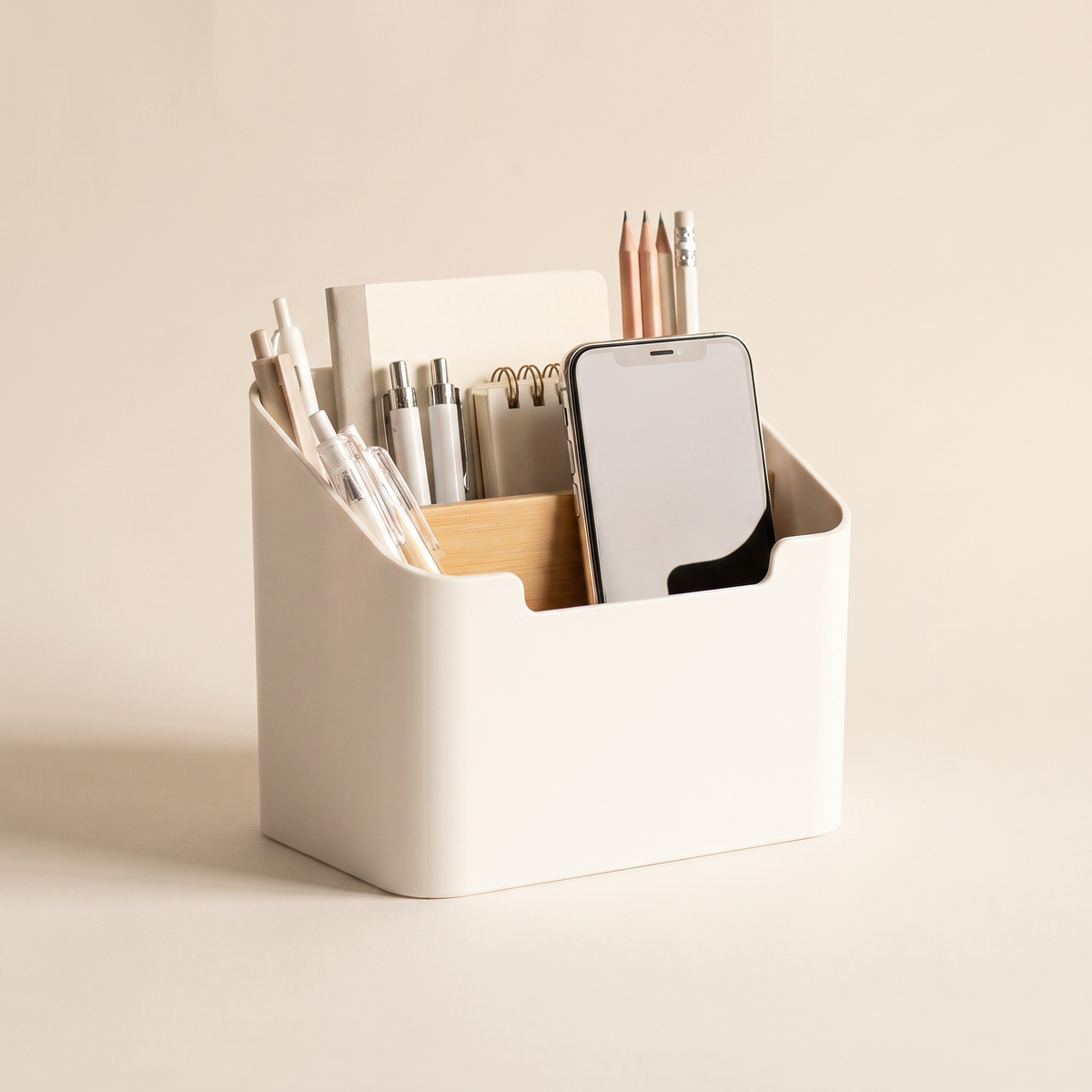 Bamboo-Top Desktop Storage Caddy hero image
