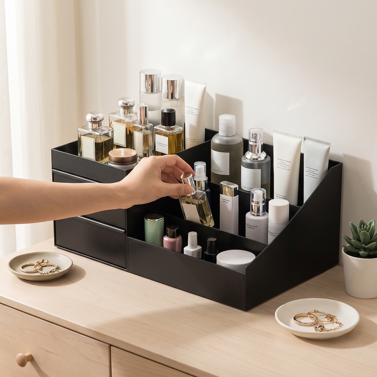 Cologne Stand with Drawers in use image