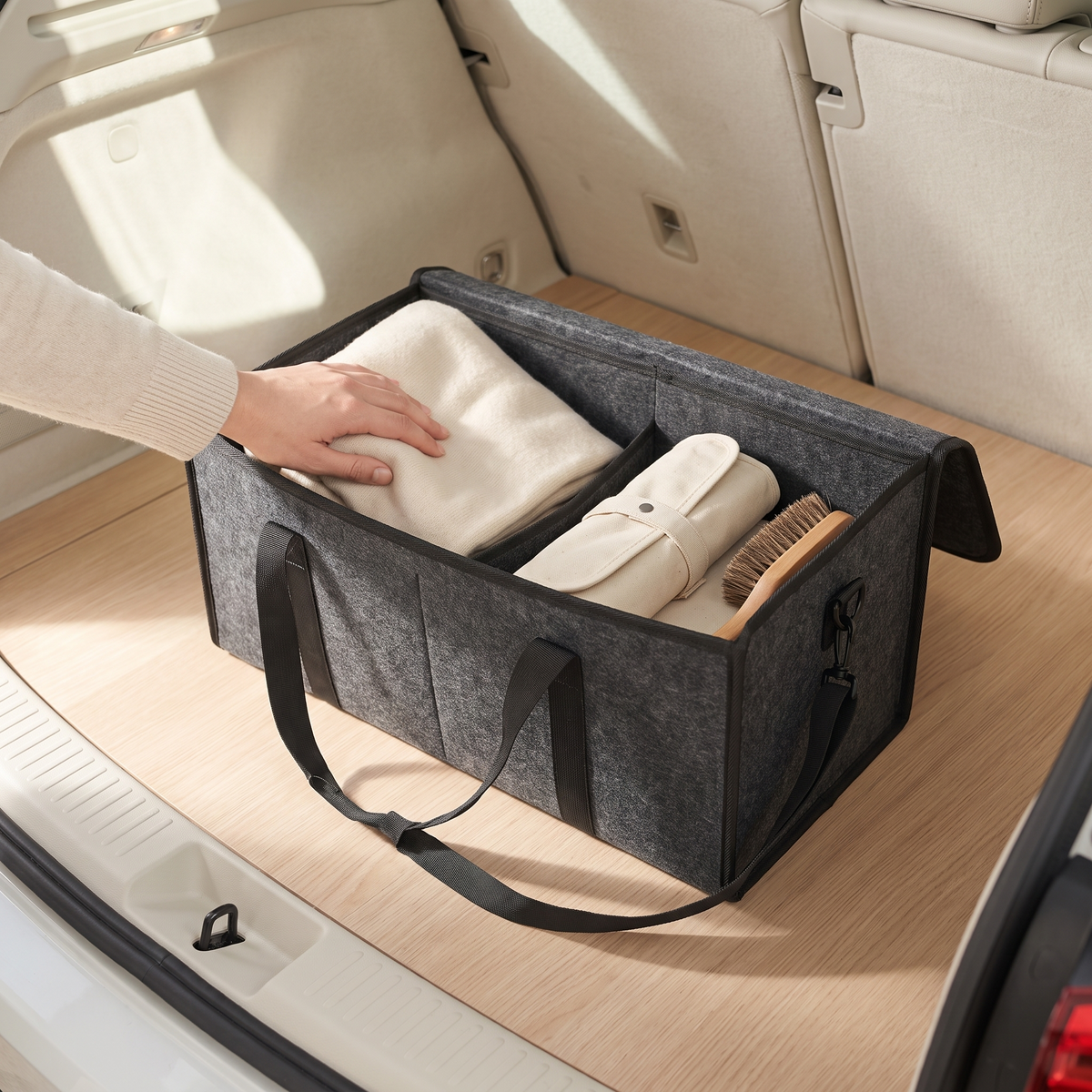 Felt Car Trunk Boot Organizer in use image
