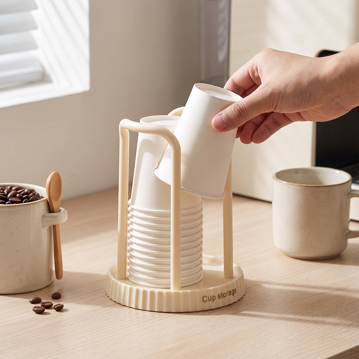 Countertop Paper Cup Dispenser in use image