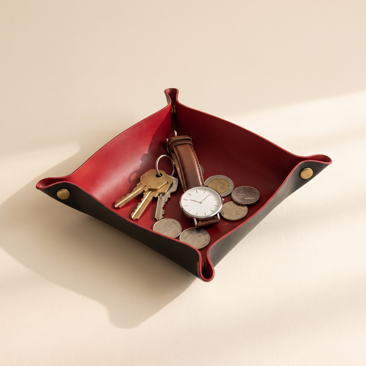 Folding Leather Catchall Tray hero image