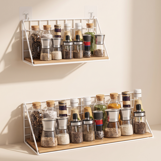 Wood and Metal Hanging Spice Rack hero image